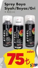 SPREY BOYA SİYAH/BEYAZ/GRİ 400 ML SPREY BOYA SİYAH/BEYAZ/GRİ 400 ML